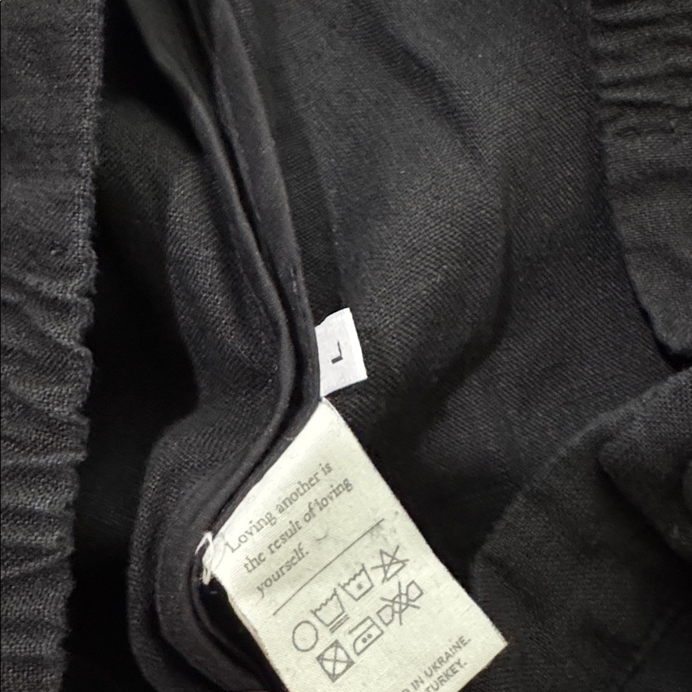 SLEEPER black 100% linen wide leg trouser’s L - Picture 5 of 7